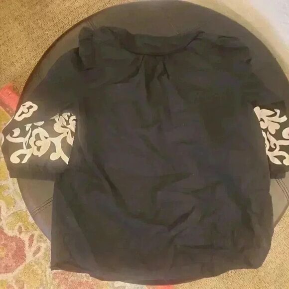 ANA Women's Black Cotton Tunic/Peasant Top - Picture 9 of 10